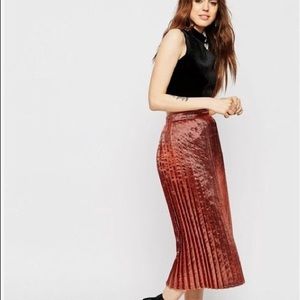 ASOS metallic pleated skirt